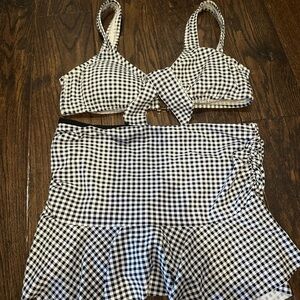 Tommy Bahama Black and White Gingham Swim Set
